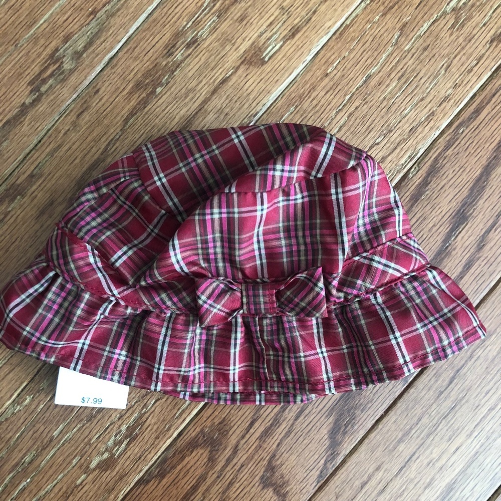 Plaid bucket Hat with bow